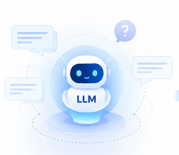 Hand holding a glowing AI chip surrounded by connected system icons