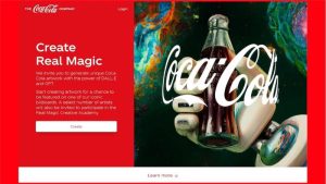 Coca-Cola "Create Real Magic" campaign with generative AI artwork