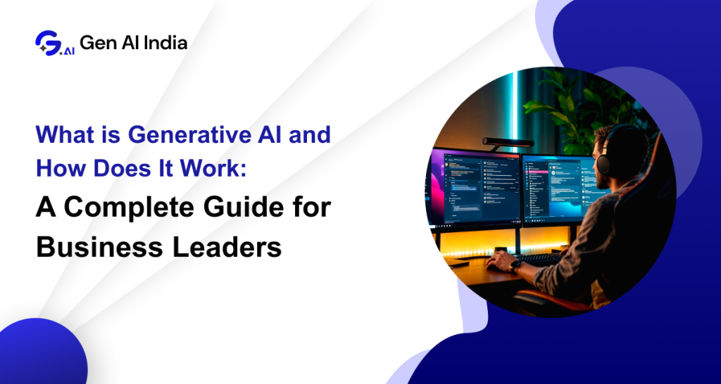 Generative AI concept showing smart tools creating business content